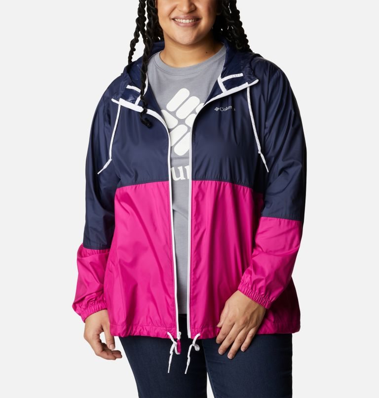 Jacheta Columbia Flash Forward Windbreaker Dama Bleumarin Fucsie | Plus Size MN8MZ9QA1